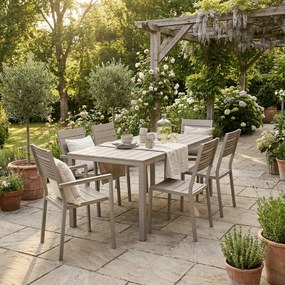 Kerti bútor garnitúra 156x78x74 cm, polywood, bézs, AZS-B1656 CRM