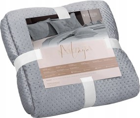 Dekoratív ágytakaró Maya 200x220 velúr steppelt szürke