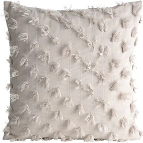 Dekoratív párnahuzat Aurelia 45x45 bézs pomponok fényes cérnával