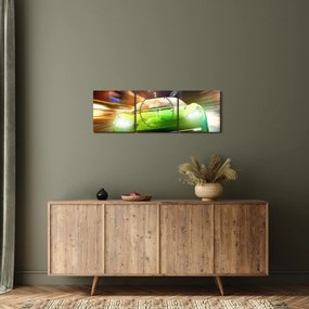 Kép - Zöld versenyautó (órával) (90x30 cm)