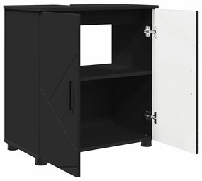 Fürdőszoba Székény polcokkal Fekete 61 x 35 x 64 cm Faanyag