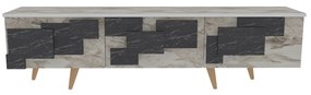 TV szekrény 3 D - White, Marble