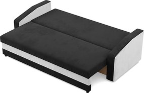 Hewlet kanapéágy, szövet anyag, bonell töltet, fekete - fehér