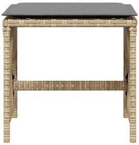 4 db vegyes bézs polyrattan kerti szék párnával 41 x 41 x 36 cm
