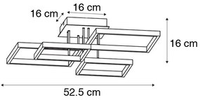 Mennyezeti lámpa fekete, beépített LED-del, 3 fokozatú fényerő-szabályozóval, 4 lámpás - Lejo