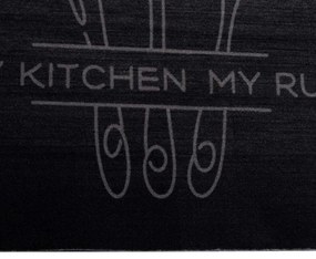 Konyhai szőnyeg Fekete 150 x 45 cm Bársony