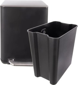 Fekete rozsdamentes acél pedálos szemetes 20 l Black – Orion