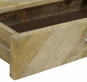 vidaXL Konzolasztal Természetes szürke 110 x 30 x 80 cm Tömör Mangófát