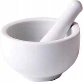 Konyhai Porcelán Mozsár Aprítóval Fehér Fűszernövényekhez 10,5 CM