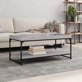 Szürke sonoma szerelt fa dohányzóasztal 100x49x45 cm