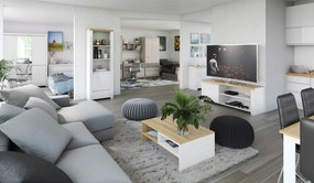 Számítógépasztal 1D1S/120, fehér fényes, LINDY