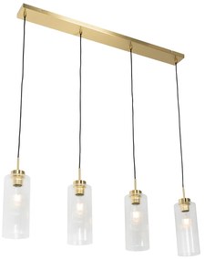 Art Deco függőlámpa arany üveggel 4 lámpás - Laura