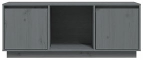 szürke tömör fenyőfa TV-szekrény 110,5 x 35 x 44 cm