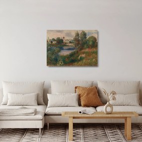 Üveg kép - Auguste Renoir, Landscape at Vetheuil, reprodukciók (70x50 cm)