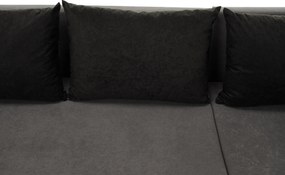 Univerzális ülőgarnitúra, szürke/fekete, PAULITA U