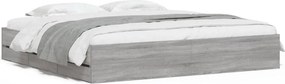 vidaXL sonoma tölgyszínű szerelt fa ágykeret fiókokkal 200 x 200 cm