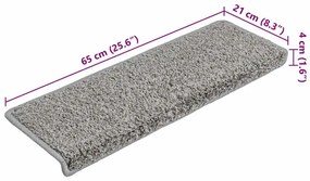 20 db szürke lépcsőszőnyeg, téglalap alakú széllel, 65 x 21 x 4 cm