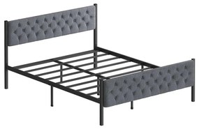 KAROM fém kétszemélyes ágy 120x200 cm, szürke, teherbírás 120 kg