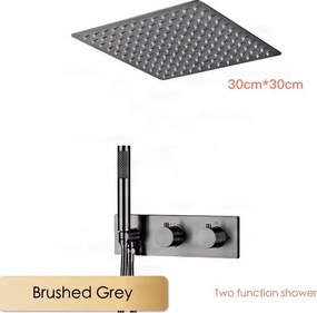 Falba süllyesztett zuhanyrendszer ELITE EDITION BCS1499-1 LED-del, termosztáttal és vízesés funkcióval, több színváltozatban — Gunmetal szürke — Két…