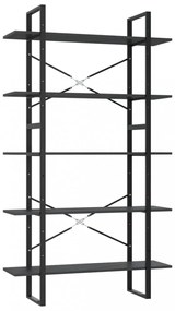 5 szintes szürke szerelt fa könyvszekrény 100 x 30 x 175 cm