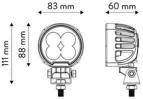LED autós spotlámpa BLACK LED/40W/10-30V IP69 5700K kör alakú