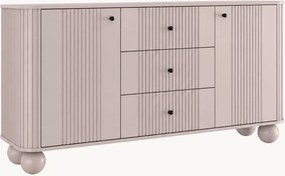 Vesper fiókos komód 160 cm - kasmír / fekete fogantyúk / gömb alakú lábak