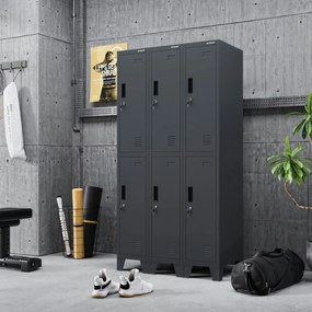 Szociális öltözőszekrény antracit BARTEK 1 Plus 292 x 1720 x 450 mm