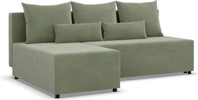 Nobu sarokkanapé, kordbársony, univerzális oldal, zöld