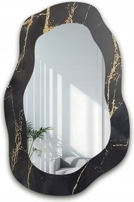 Marble Nocto szabálytalan tükör fekete-arany márvány 90x138