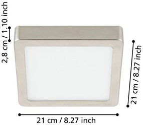 Szürke LED mennyezeti lámpa 21x21 cm FUEVA 5 – EGLO