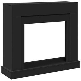 fekete szerelt fa kandallóburkolat 100 x 30 x 87,5 cm