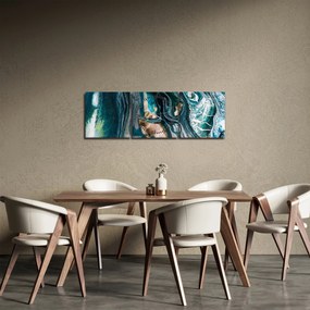 Absztrakciós kép (órával) (90x30 cm)