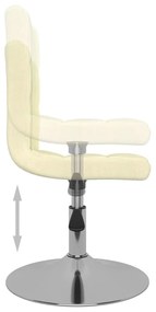 vidaXL 2 db krémszínű szövet forgó étkezőszék