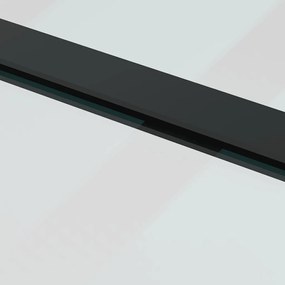 fekete ESG üveg tolóajtó fémszerelvény-szettel 102,5x205 cm