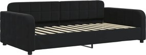 vidaXL fekete bársony kanapéágy 100 x 200 cm