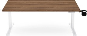 Elektromos, állítható magasságú, ergonomikus, fehér/dió íróasztal,1600x800 mm: ARIA