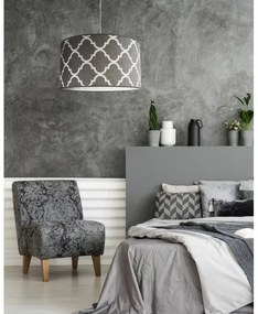 Duolla - Csillár zsinóron MAROKO 1xE27/40W/230V átm. 45 cm szürke/fehér