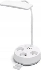 LED-es asztali lámpa Usb aljzatokkal és portokkal 4.6W 450lm Fehér