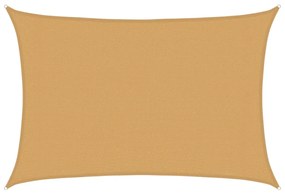 homokszínű négyszögletű HDPE napvitorla 160 g/m² 3x4,5 m