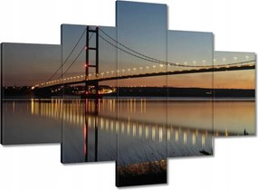 Vászonkép 100x70 Megvilágított függőhíd éjszaka