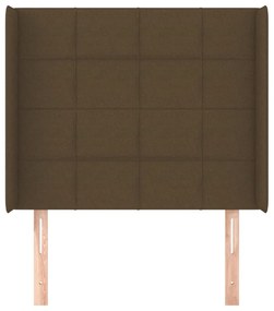 sötétbarna szövet fejtámla szárnyakkal 93x16x118/128 cm