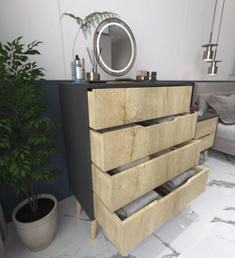 Flora - Anthracite, Sapphire Oak
