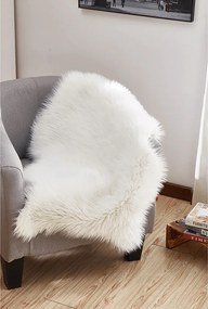Műszőrme, fehér, 60x90, EBONY TYP 1