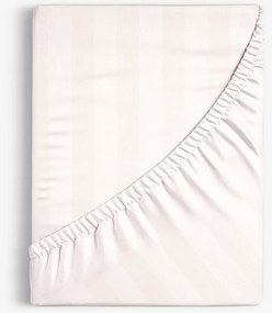 Goldea körgumis damaszt lepedő - krémszínű csíkos 180 x 200 cm