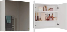 Pola 2DL felső fürdőszoba szekrény, 60x60x22 cm, fehér