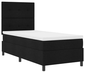 Box Spring Ágy Matrával Fekete 80x200 cm Szövet