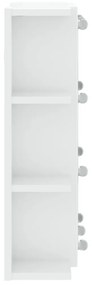 magasfényű fehér tükrös szekrény LED-ekkel 70 x 16,5 x 60 cm