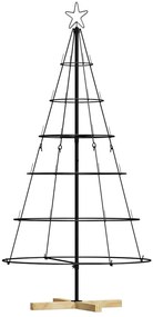 Karácsonyi kúp fa állvánnyal Fekete 150 cm Acél
