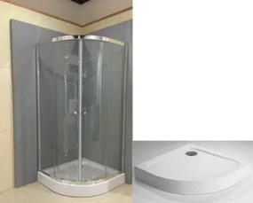 Divus Zuhanykabin íves Átlátszó üveggel PRÉMIUM zuhanytálcával 90x90
