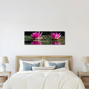 A tavirózsa képe a vízen (órával) (90x30 cm)